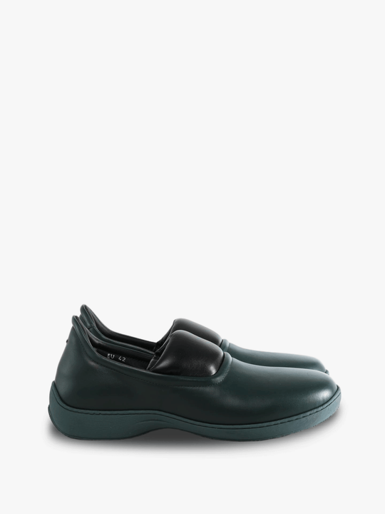 Green shoes, side view