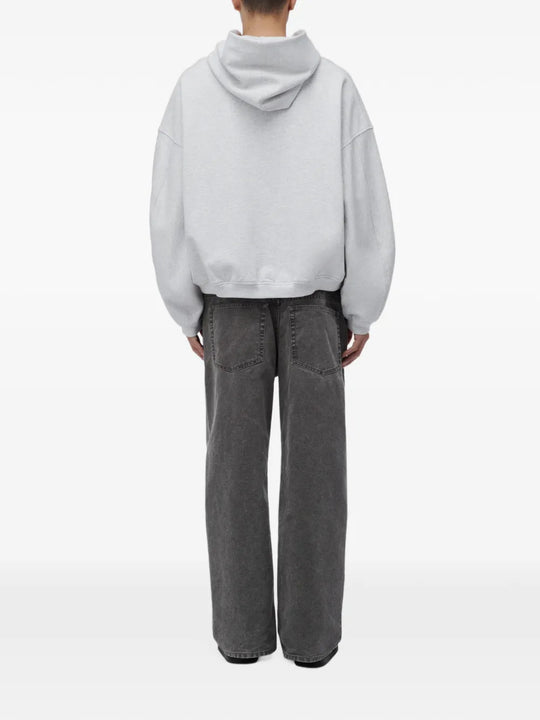 Grey hoodie, full body view