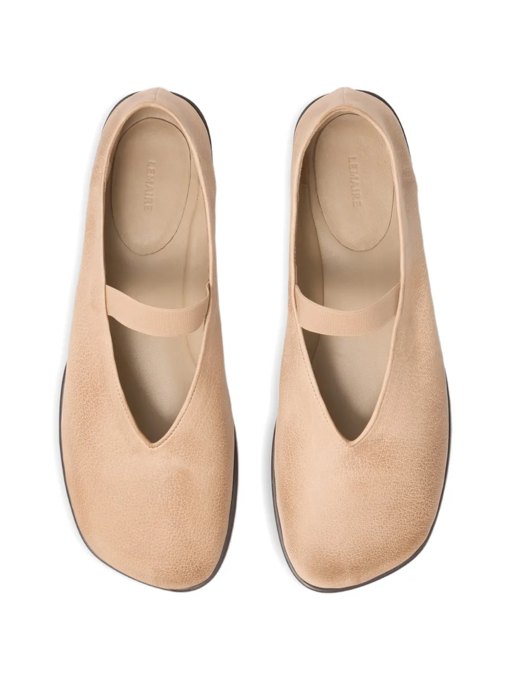 Beige loafer shoe,top view