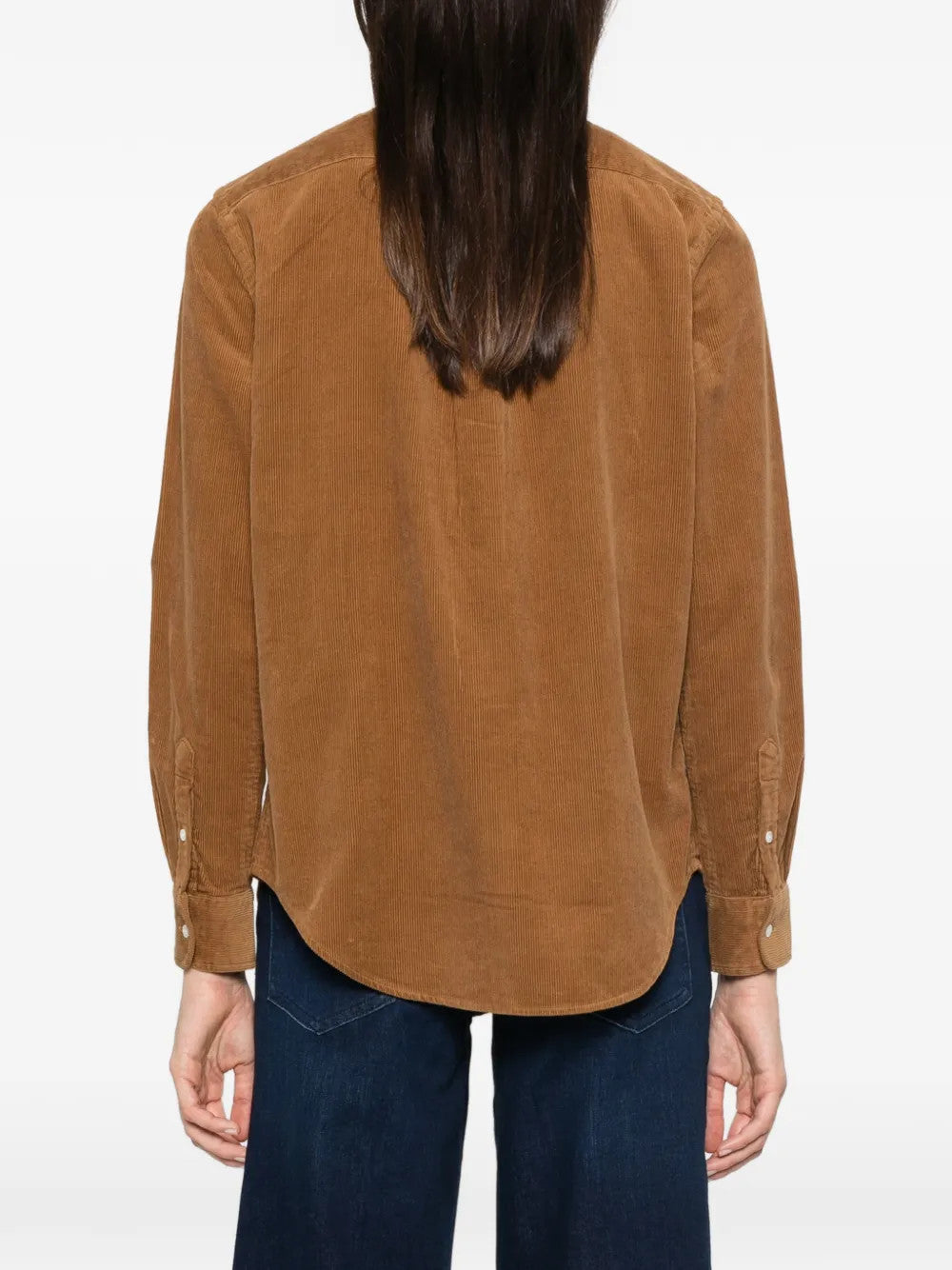 Brown shirt, full body view