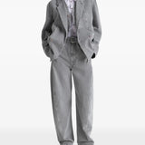 Grey pants, full body view