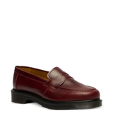 Burgundy shoes, front view
