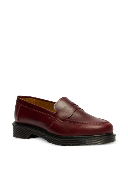 Burgundy shoes, front view