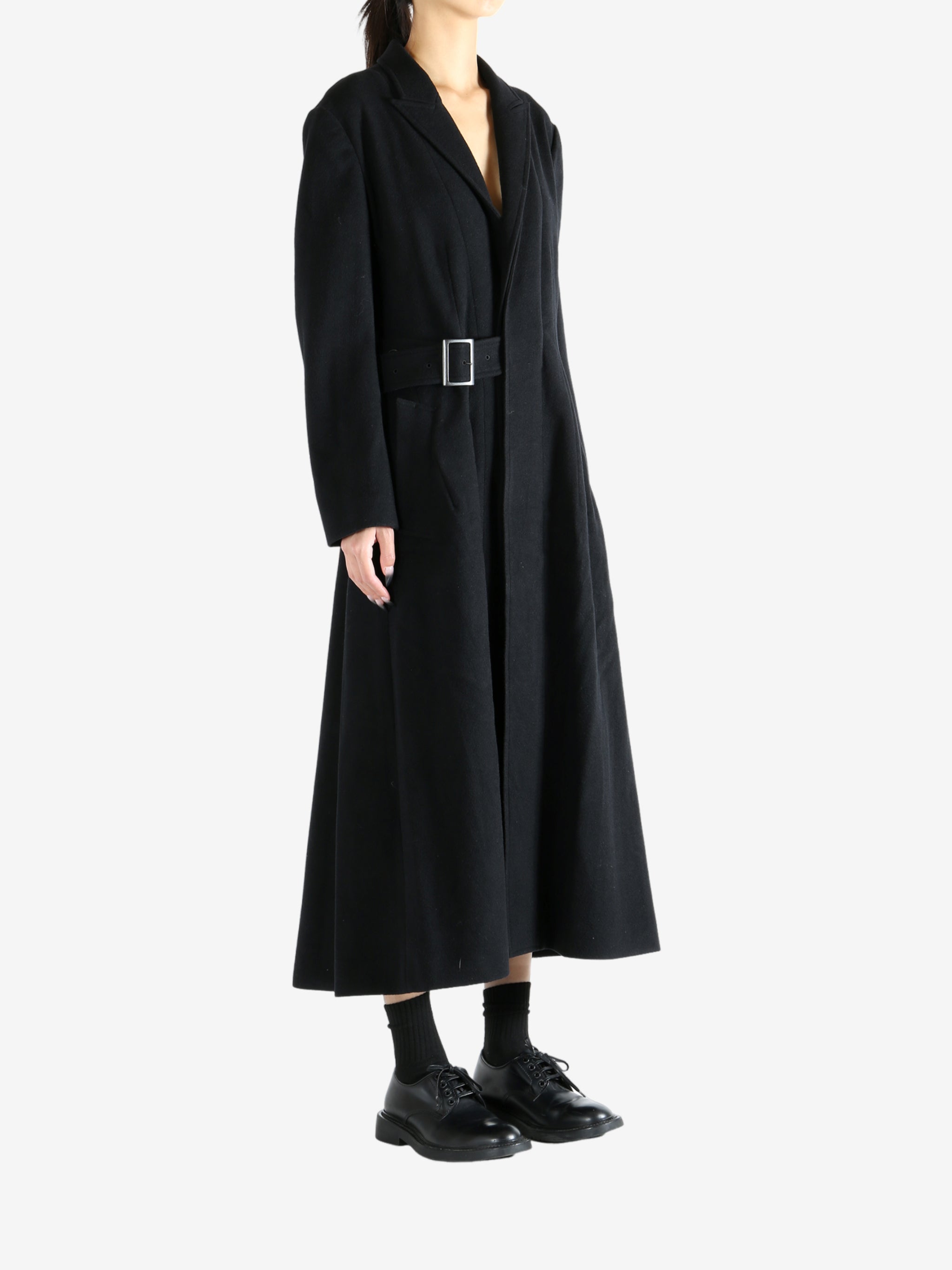Black coat, full body view