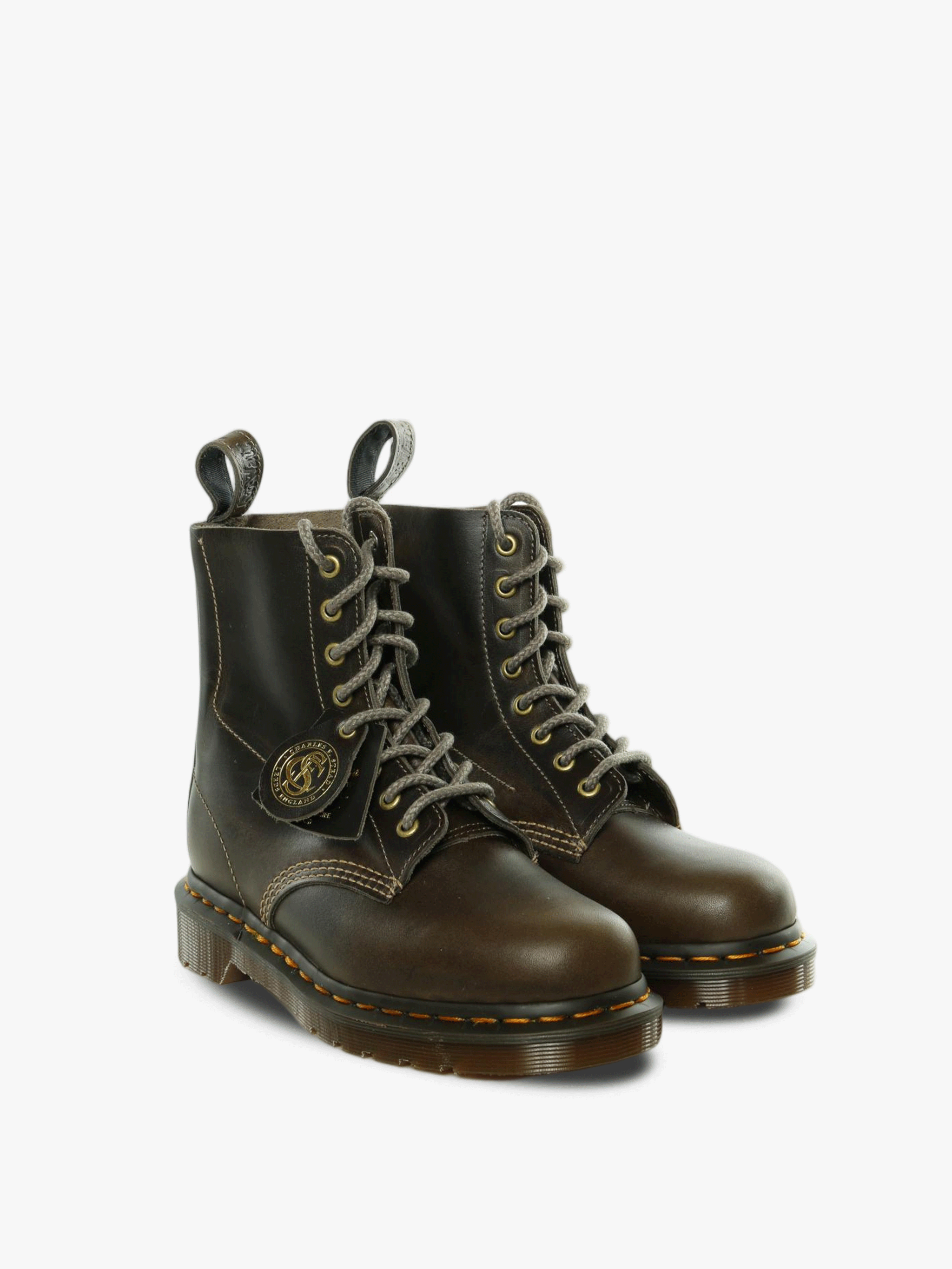 Brown boots, side view