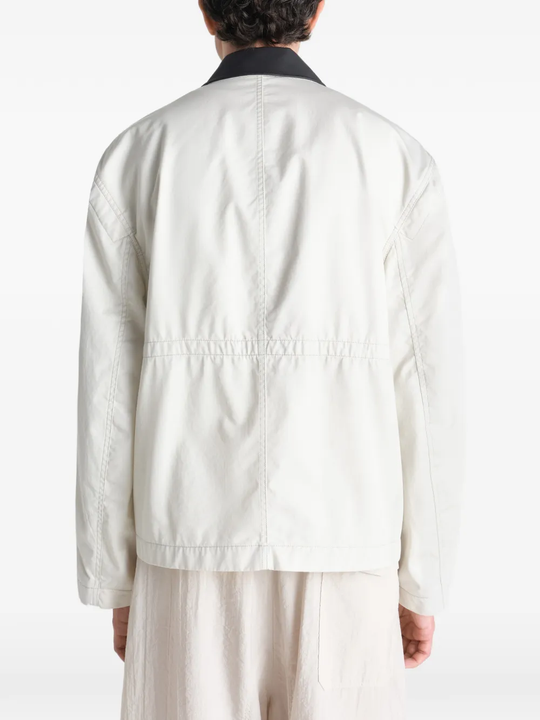 Tan jacket, full body view