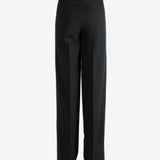 Black pants worn by a person, showing the pants' fit