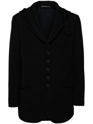 YOHJI YAMAMOTO POUR HOMME - Men Wool Hooded Blazer