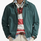 Green jacket worn by a person, showing the jacket's fit