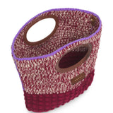 Burgundy bag, front view