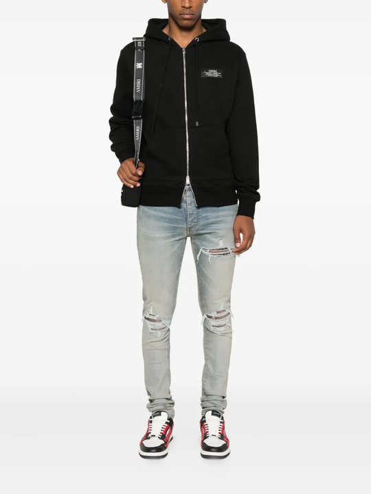 Black hoodie, full body view