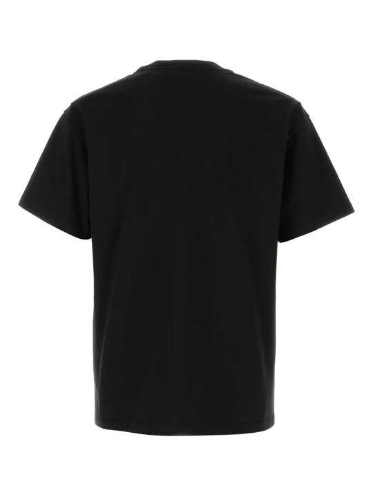 Black t-shirts, back view