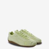 Green sneakers, side view