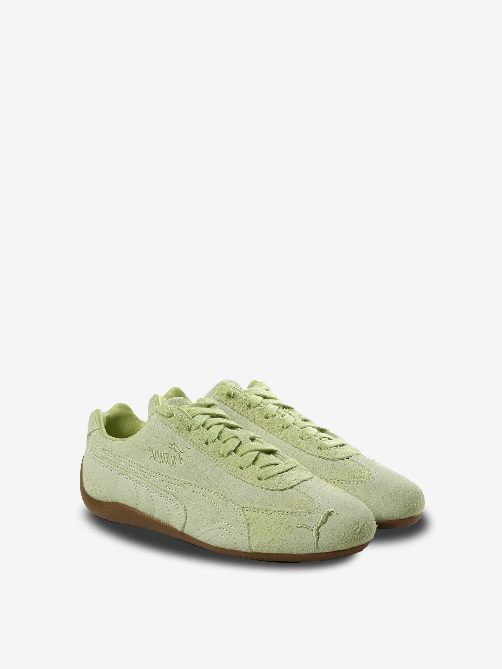 Green sneakers, side view