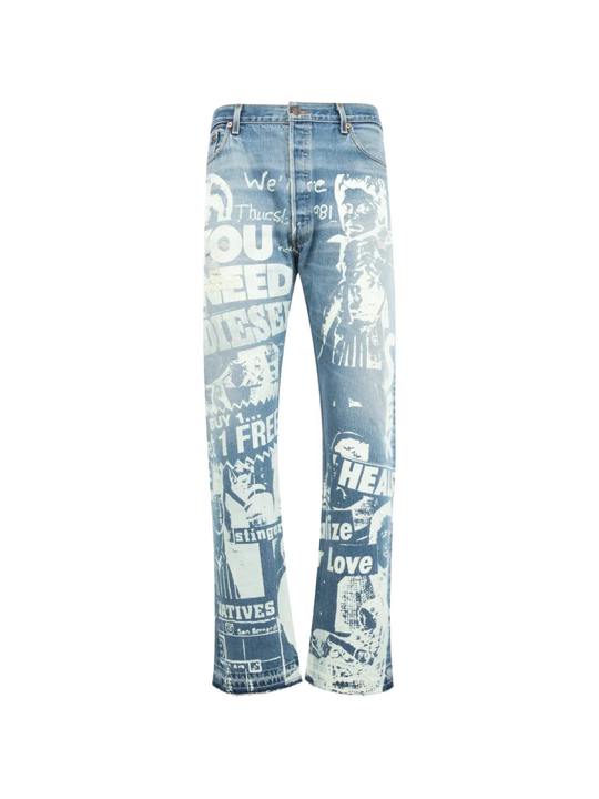 Blue pants, front view
