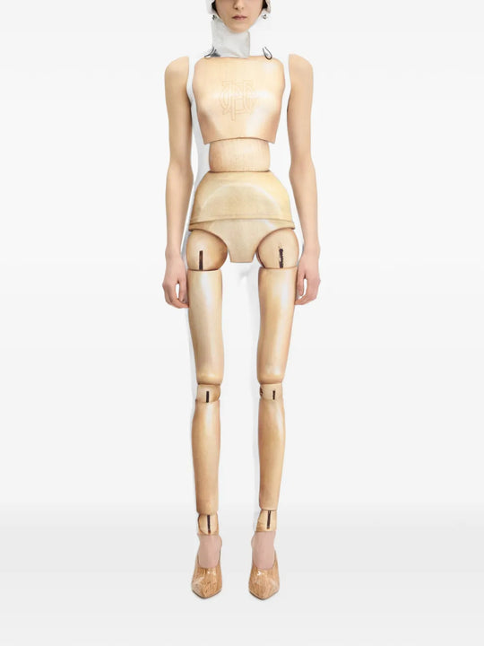 Tan top, full body view