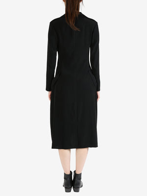 YOHJI YAMAMOTO - Women Crepe De Chine Side Gather Detail Zip Dress