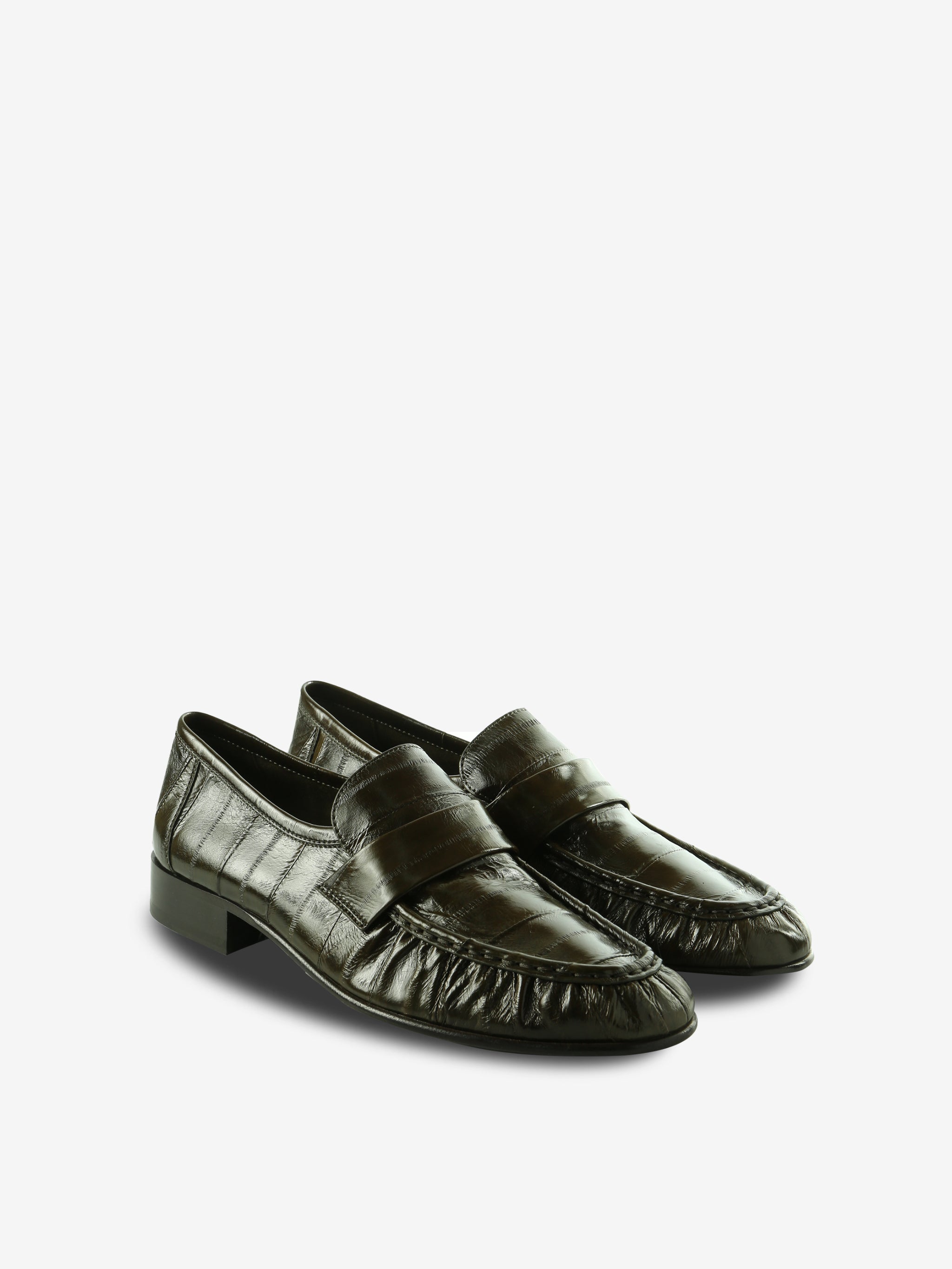 Green mules, side view