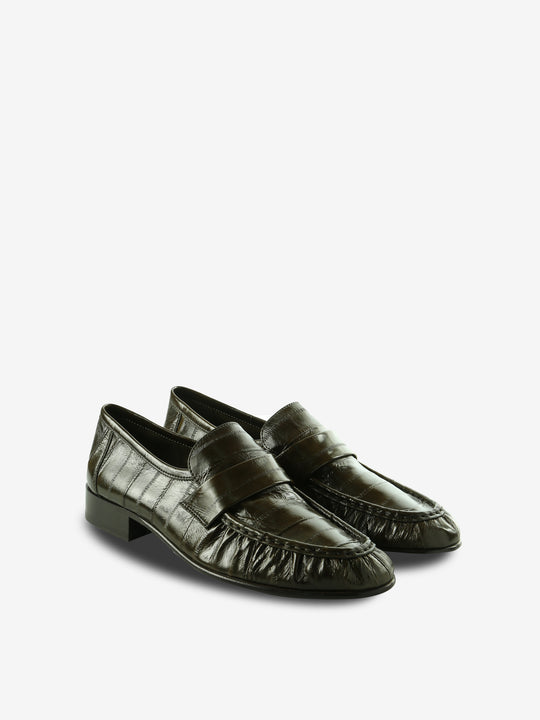 Green mules, side view