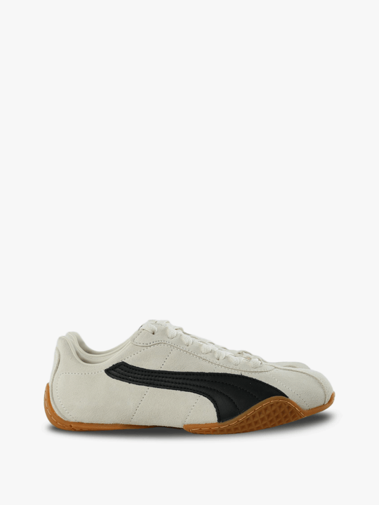 Tan shoes, side view