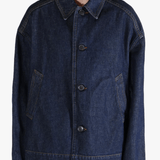 Navy jacket worn by a person, showing the jacket's fit