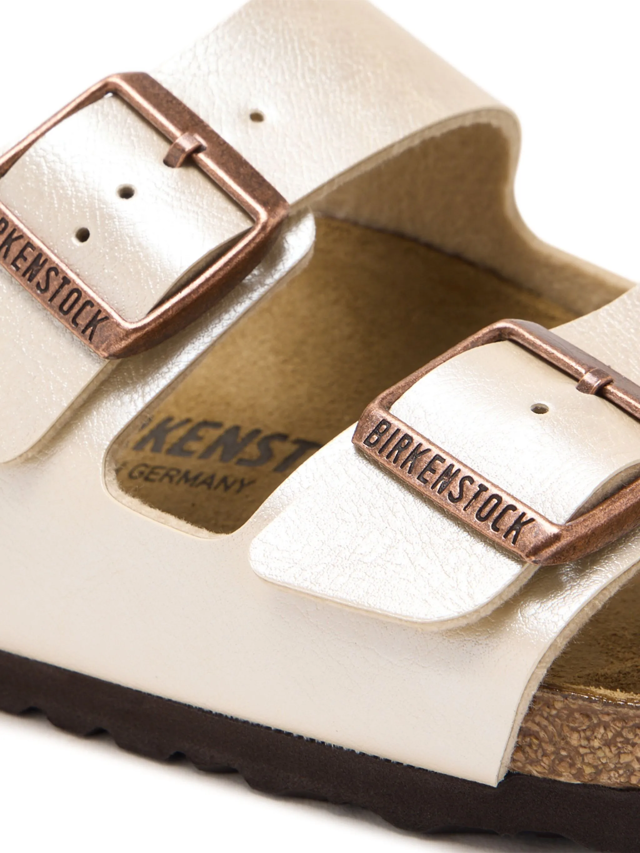 Close up of White sandals, showing detail