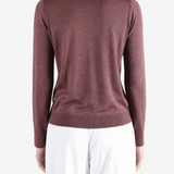 Burgundy knitwear, front view