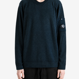 C.P. COMPANY - Men Double Colour Wool Crewneck Lens Sweater