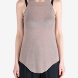 Tan top worn by a person, showing the top fit