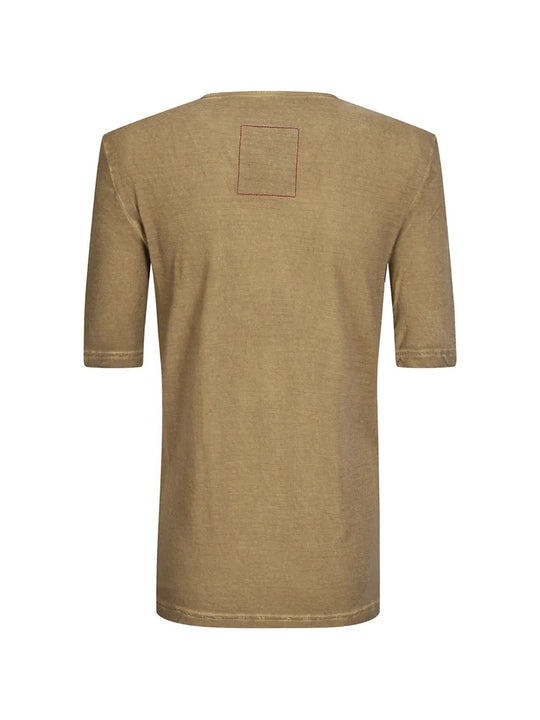 Tan top, back view