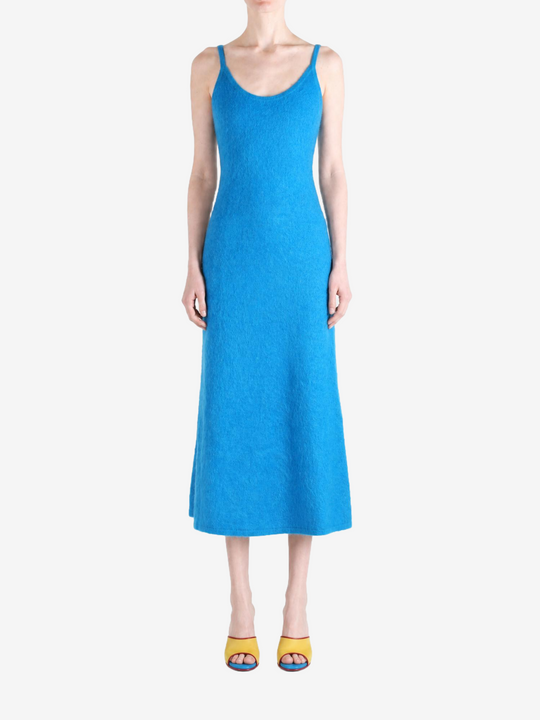 Blue dress, front view