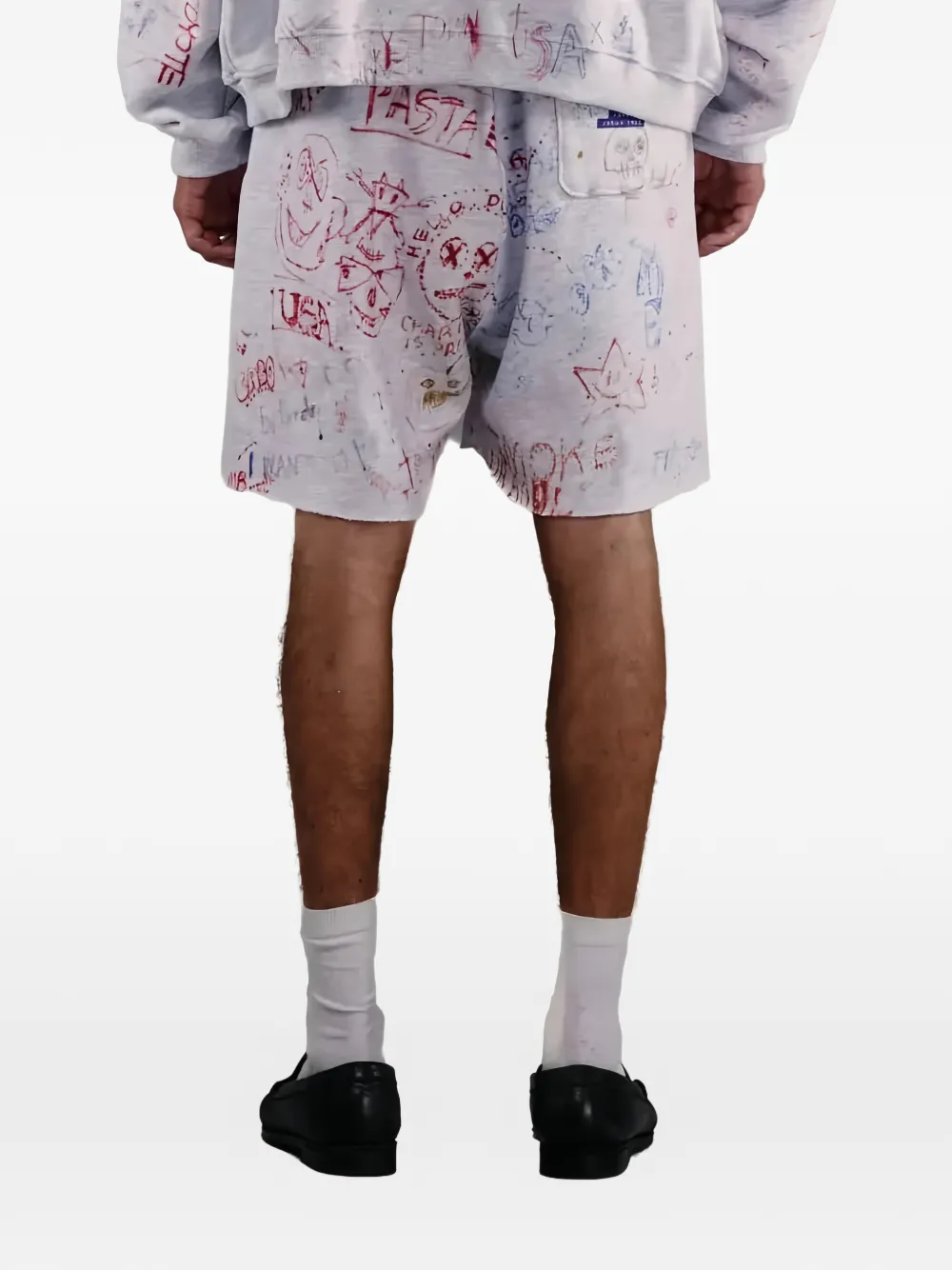White shorts, full body view