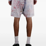 White shorts, full body view