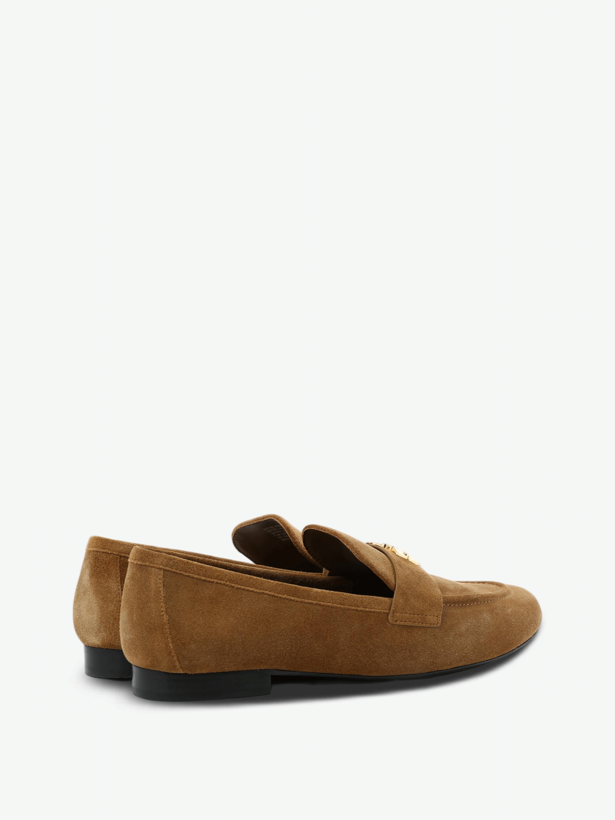 Tan shoes, side view