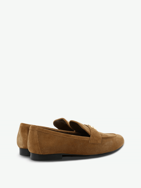 Tan shoes, side view