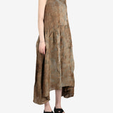 Brown dress worn by a person, showing the dress's fit