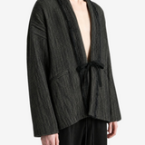 Grey jacket worn by a person, showing the jacket fit