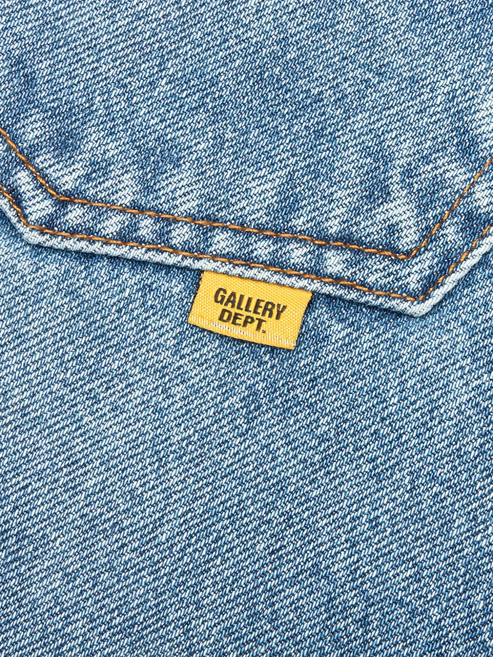 Close up of blue jeans, showing texture of the cotton fabric