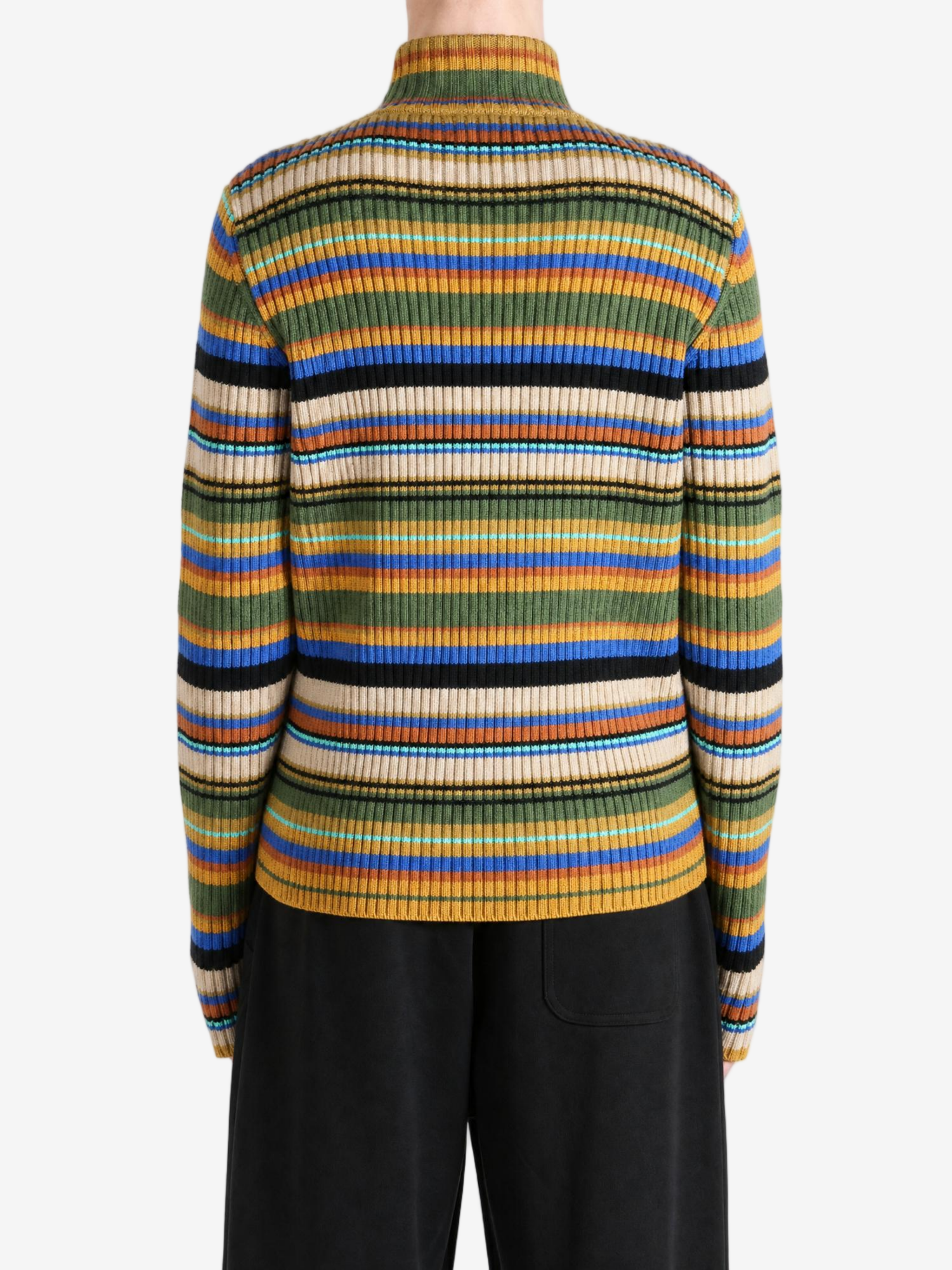 Burgundy knitwear, full body view