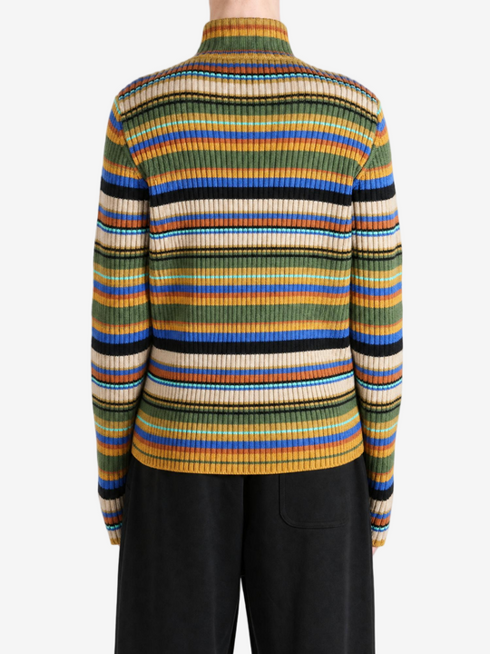 Burgundy knitwear, full body view