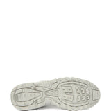 Cloes up of white sneakers, showing texture of the fabric