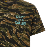 Close up of green t-shirts, showing texture of the cotton fabric