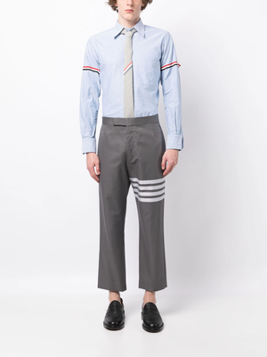 THOM BROWNE Men Classic Long Sleeve Button Down Point Collar Shirt W/GG Armband In Oxford