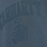 Close up of blue sweat, showing texture of the Cotton fabric