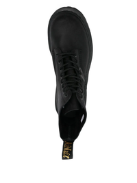 Black boot, top view