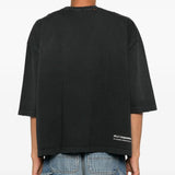 Black t-shirt, full body view
