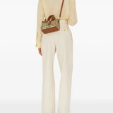 Tan bag, full body view