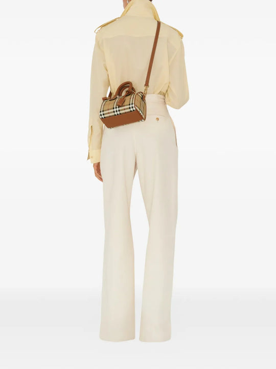 Tan bag, full body view
