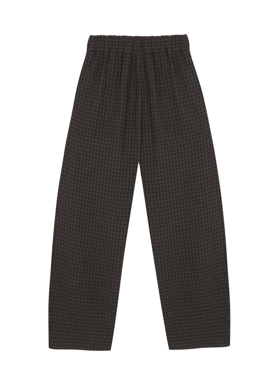 Brown pants, back view