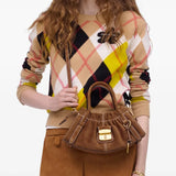 Brown handbag,full body view